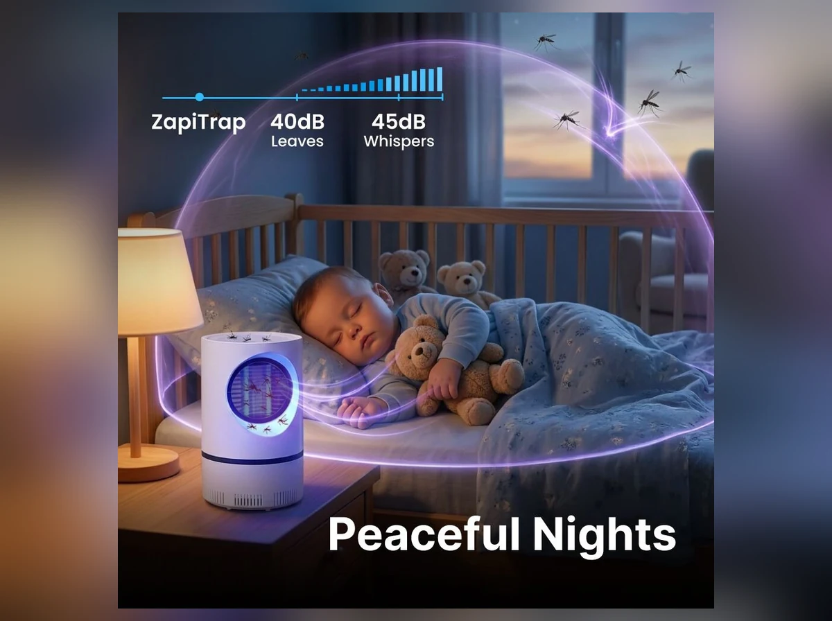 ZapiTrap™ LureWave™ UV Vortex Suction Insect & Mosquito Trap Lamp Everyday Experience